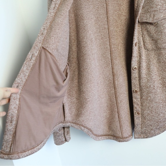 Thread & Supply Comfort Fleece Shirt Jacket Brown Shacket Cozy Knit thick S new - Picture 7 of 11